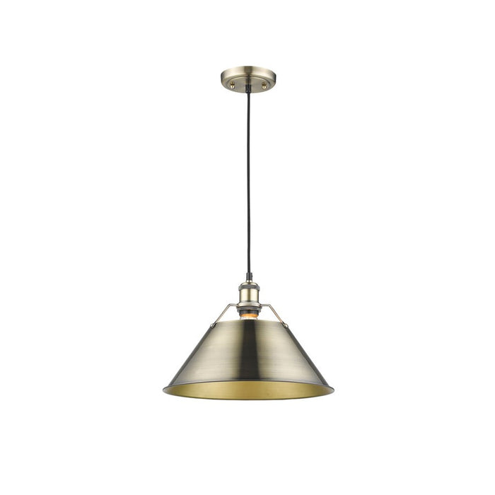 Golden Orwell 14" Wide Large Pendant, Aged Brass/Aged Brass