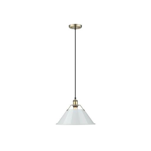 Golden Orwell 14" Wide Large Pendant, Aged Brass/Dusky Blue - 3306-LAB-DB