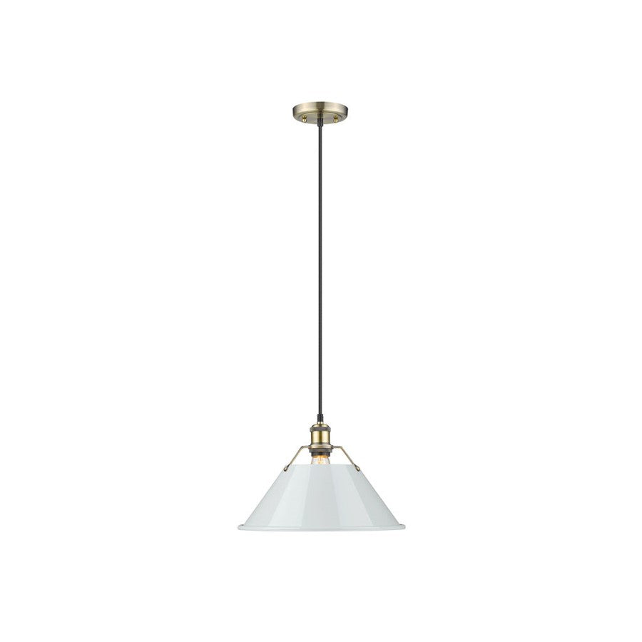 Golden Orwell 14" Wide Large Pendant, Aged Brass/Dusky Blue - 3306-LAB-DB