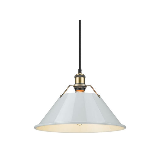 Golden Orwell 14" Wide Large Pendant, Aged Brass/Dusky Blue