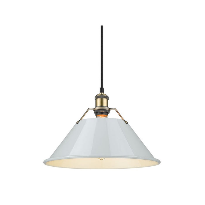 Golden Orwell 14" Wide Large Pendant, Aged Brass/Dusky Blue