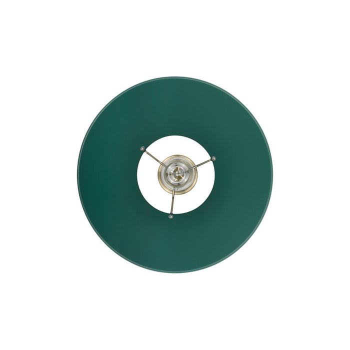 Golden Orwell 14" Wide Large Pendant, Aged Brass/Pine Green