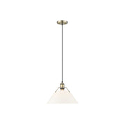Golden Orwell 14" Wide Large Pendant, Aged Brass/Opal Glass - 3306-LAB-OP