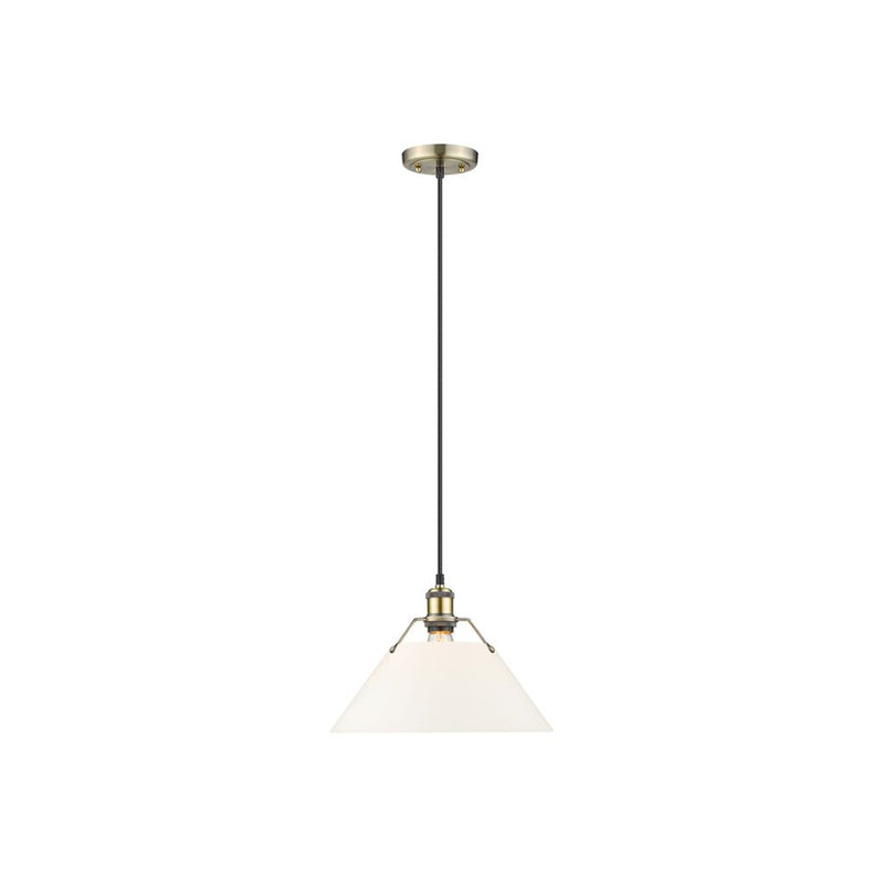 Golden Orwell 14" Wide Large Pendant, Aged Brass/Opal Glass - 3306-LAB-OP