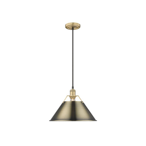 Golden Orwell 14" Wide Large Pendant, Champagne Bronze/Aged Brass - 3306-LBCB-AB