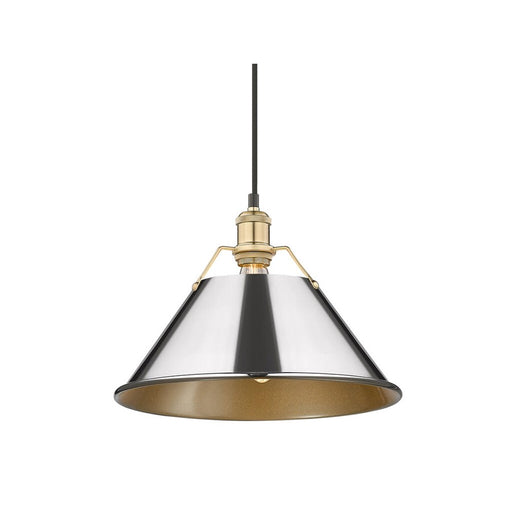 Golden Orwell 14" Wide Large Pendant, Champagne Bronze/Chrome