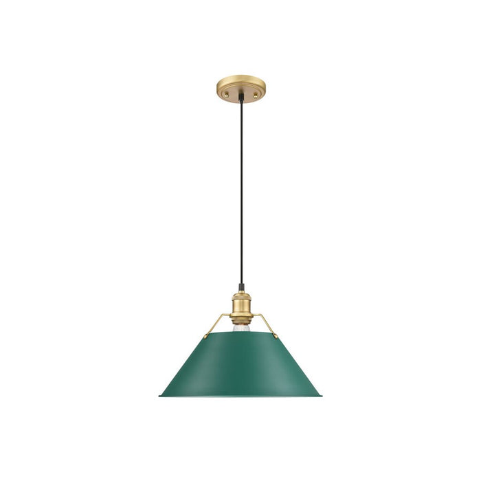 Golden Orwell 14" Wide Large Pendant, Champagne Bronze/Pine Green - 3306-LBCB-GN