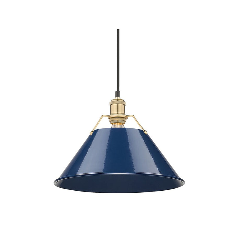 Golden Orwell 14" Wide Large Pendant, Champ Bronze/Matte Navy