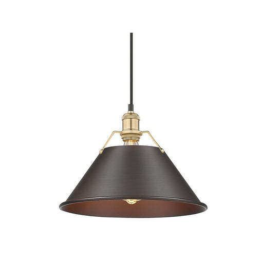 Golden Orwell 14" Wide Large Pendant, Champ Bronze/Rubbed Bronze