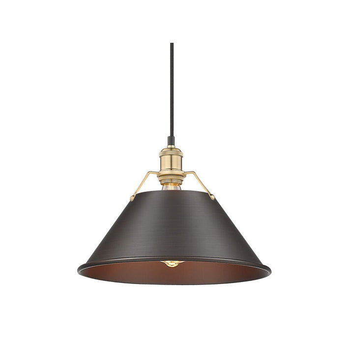 Golden Orwell 14" Wide Large Pendant, Champ Bronze/Rubbed Bronze