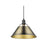 Golden Orwell 14" Wide Large Pendant, Matte Black/Aged Brass