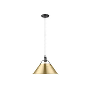 Golden Orwell 14" Wide Large Pendant, Black/Champagne Bronze - 3306-LBLK-BCB