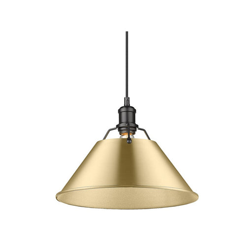 Golden Orwell 14" Wide Large Pendant, Black/Champagne Bronze