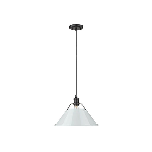 Golden Orwell 14" Wide Large Pendant, Matte Black/Dusky Blue - 3306-LBLK-DB