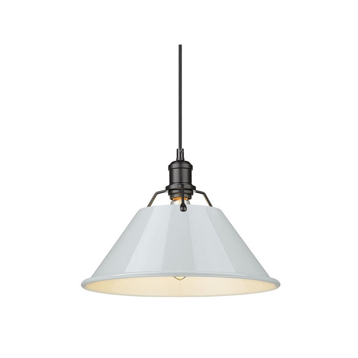 Golden Orwell 14" Wide Large Pendant, Matte Black/Dusky Blue