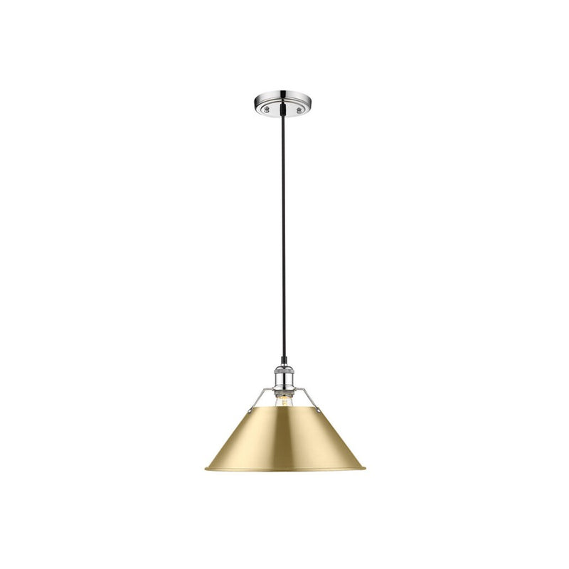 Golden Orwell 14" Wide Large Pendant, Chrome/Champagne Bronze - 3306-LCH-BCB