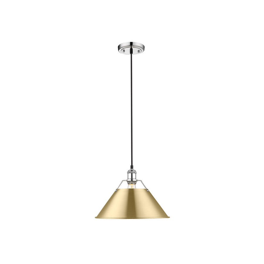 Golden Orwell 14" Wide Large Pendant, Chrome/Champagne Bronze - 3306-LCH-BCB