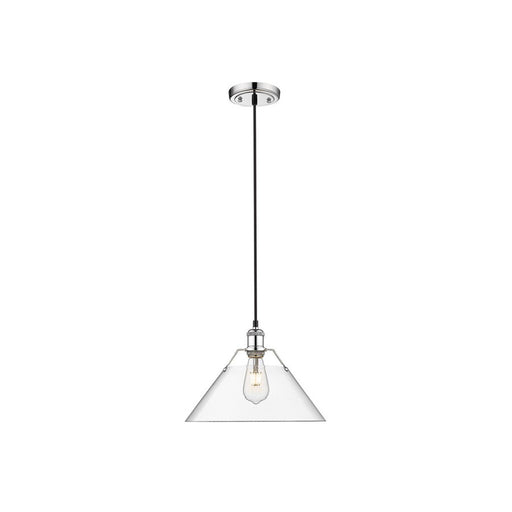 Golden Lighting Orwell 14" Wide Large Pendant, Chrome/Clear Glass - 3306-LCH-CLR