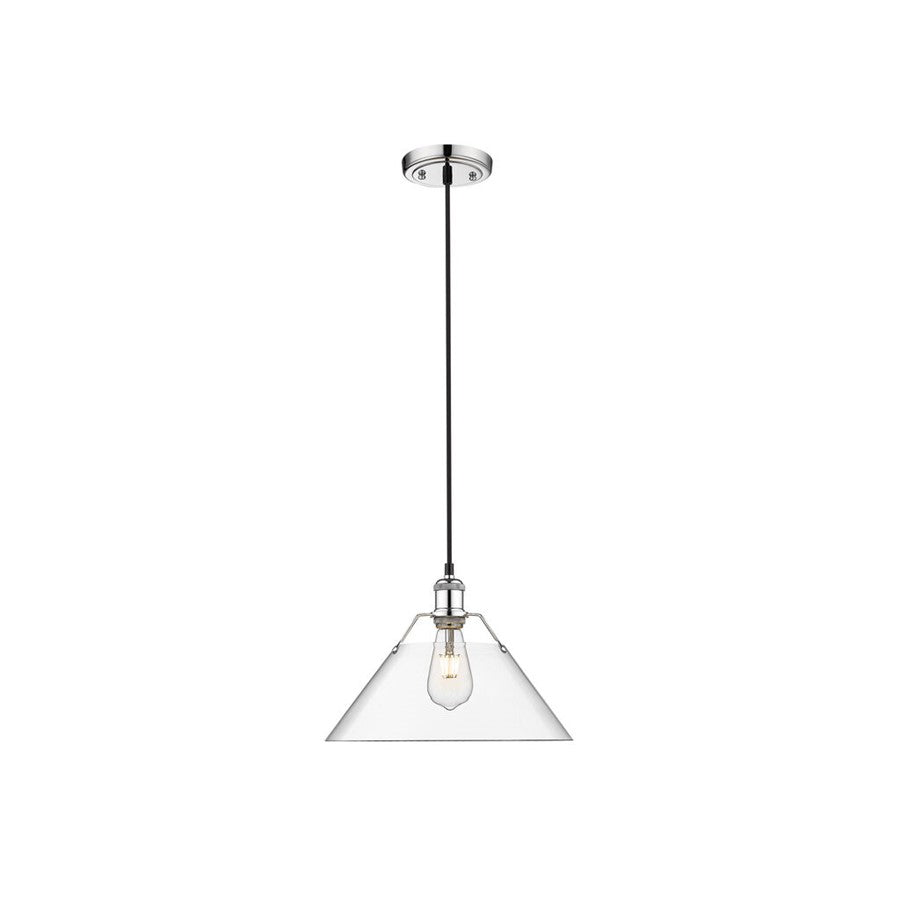 Golden Lighting Orwell 14" Wide Large Pendant, Chrome/Clear Glass - 3306-LCH-CLR