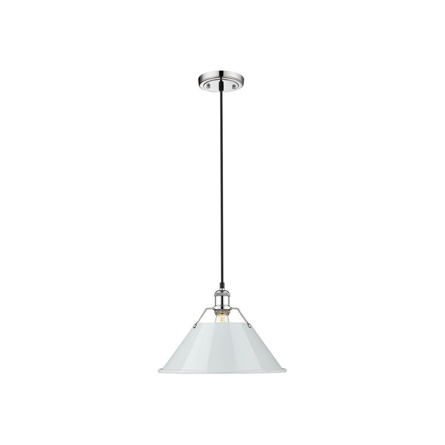 Golden Lighting Orwell 14" Wide Large Pendant, Chrome/Dusky Blue - 3306-LCH-DB