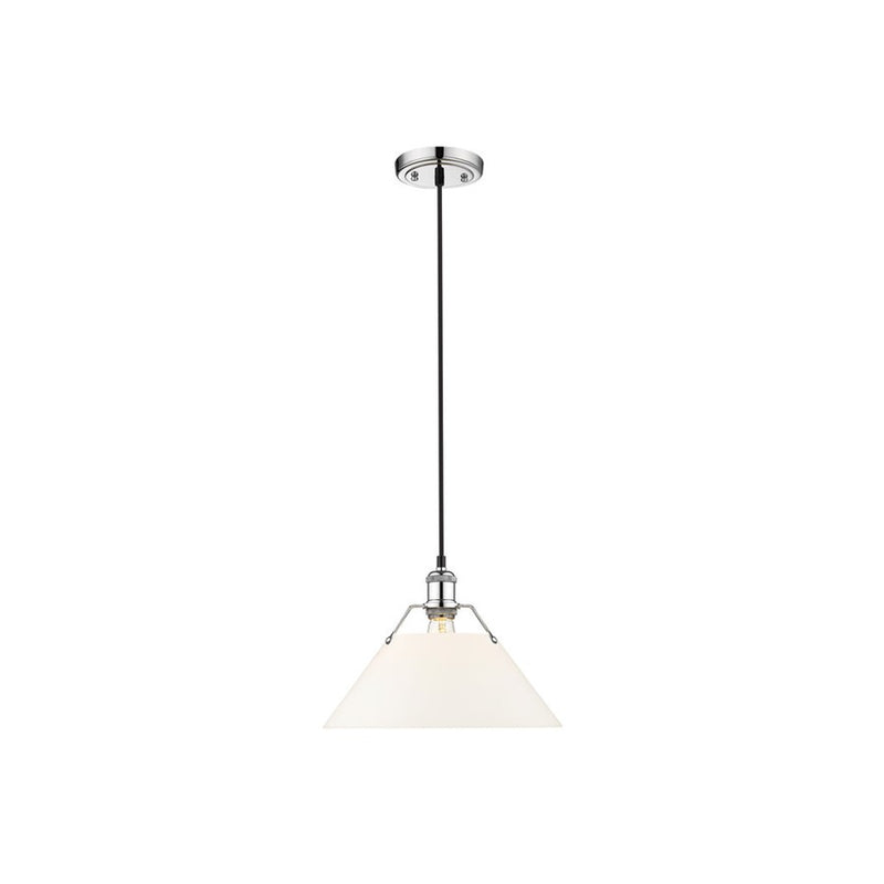 Golden Lighting Orwell 14" Wide Large Pendant, Chrome/Opal Glass - 3306-LCH-OP