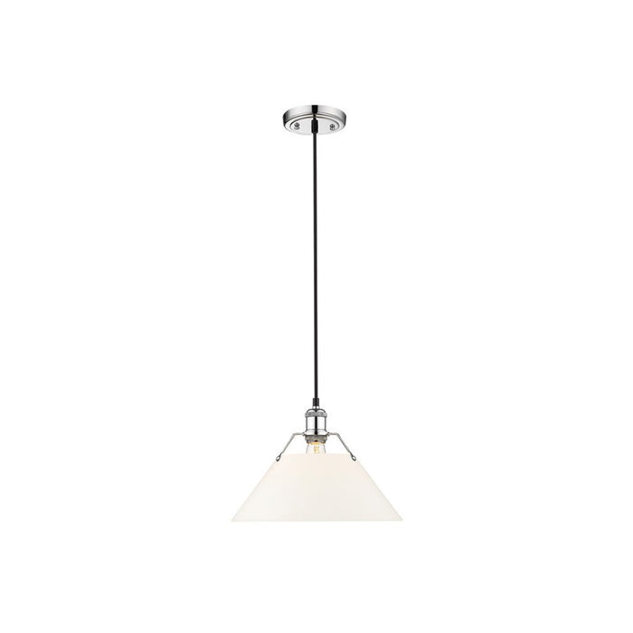 Golden Lighting Orwell 14" Wide Large Pendant, Chrome/Opal Glass - 3306-LCH-OP