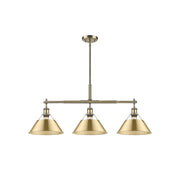 Golden Orwell 3-Light Linear Pendant, Aged Brass/Champ Bronze - 3306-LPAB-BCB