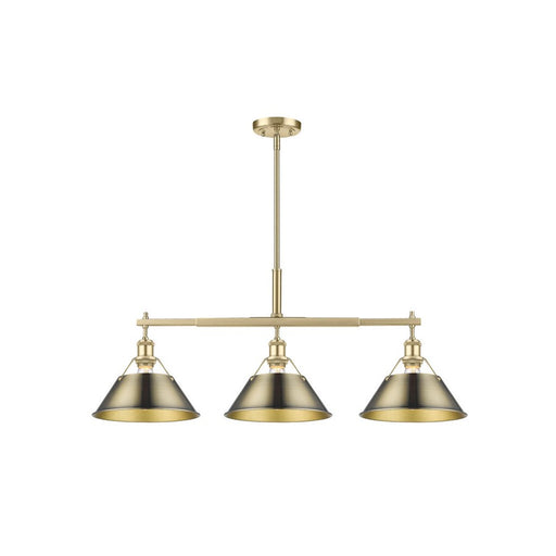 Golden Orwell 3-Light Linear Pendant, Champ Bronze/Aged Brass - 3306-LPBCB-AB