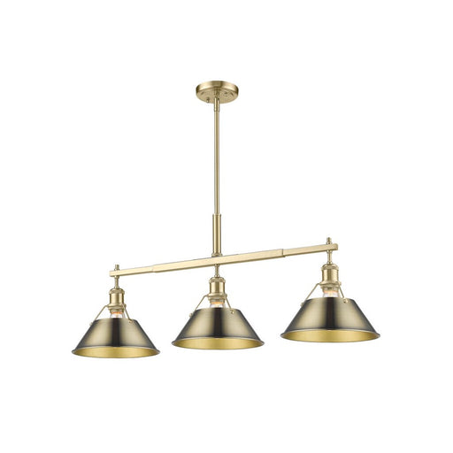 Golden Orwell 3-Light Linear Pendant, Champ Bronze/Aged Brass