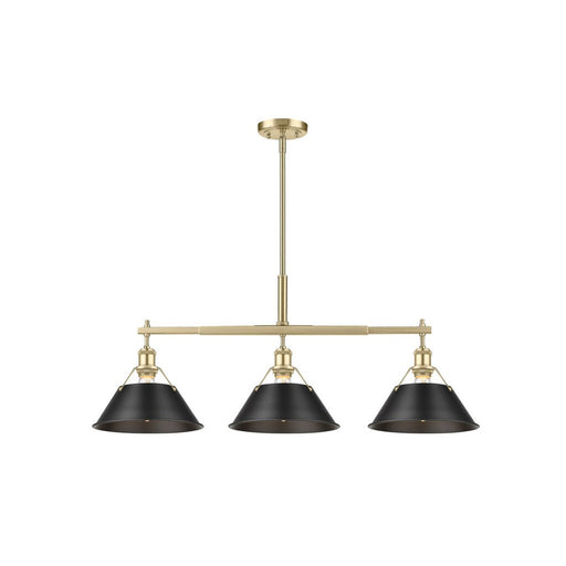 Golden Orwell 3-Lt Linear Pendant, Champagne Bronze/Matte Black - 3306-LPBCB-BLK