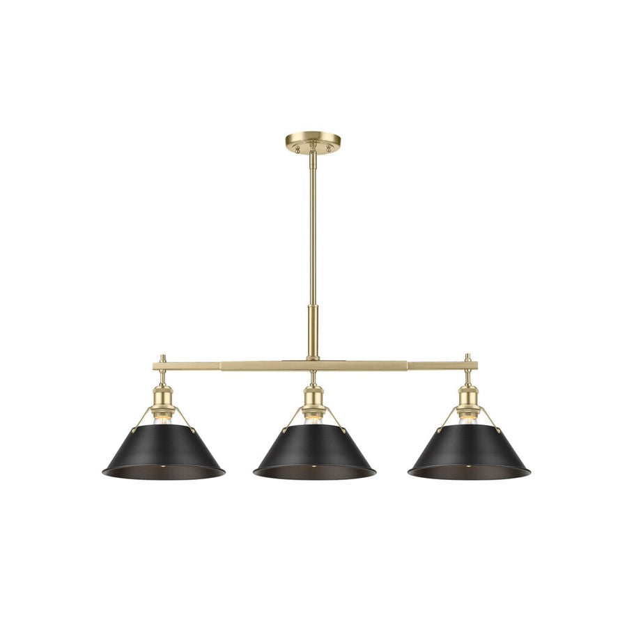 Golden Orwell 3-Lt Linear Pendant, Champagne Bronze/Matte Black - 3306-LPBCB-BLK