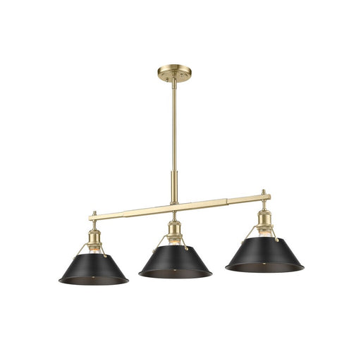 Golden Orwell 3-Lt Linear Pendant, Champagne Bronze/Matte Black