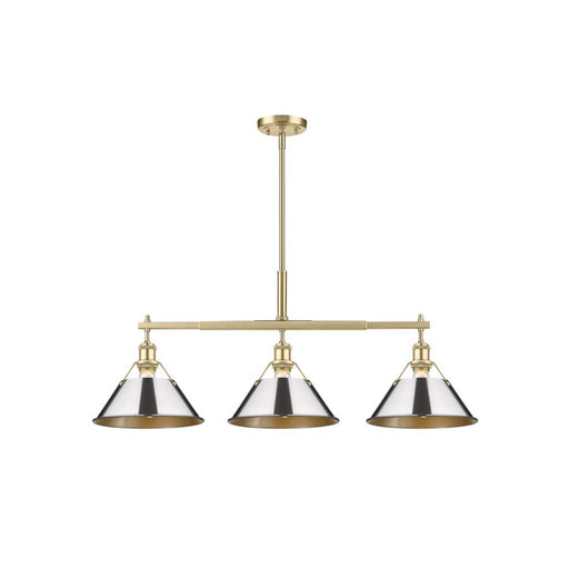 Golden Orwell 3-Light Linear Pendant, Champagne Bronze/Chrome - 3306-LPBCB-CH