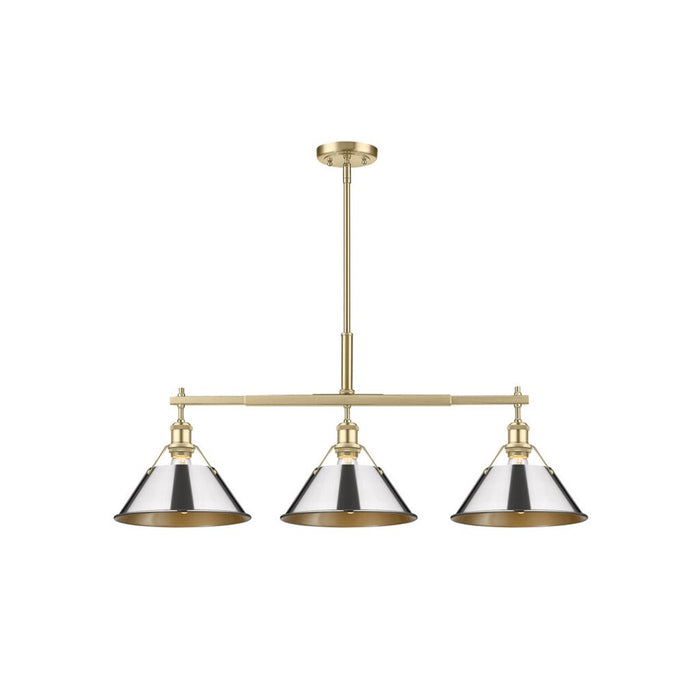 Golden Orwell 3-Light Linear Pendant, Champagne Bronze/Chrome - 3306-LPBCB-CH