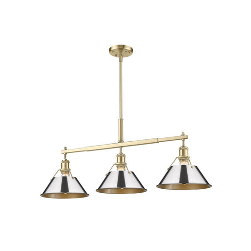 Golden Orwell 3-Light Linear Pendant, Champagne Bronze/Chrome