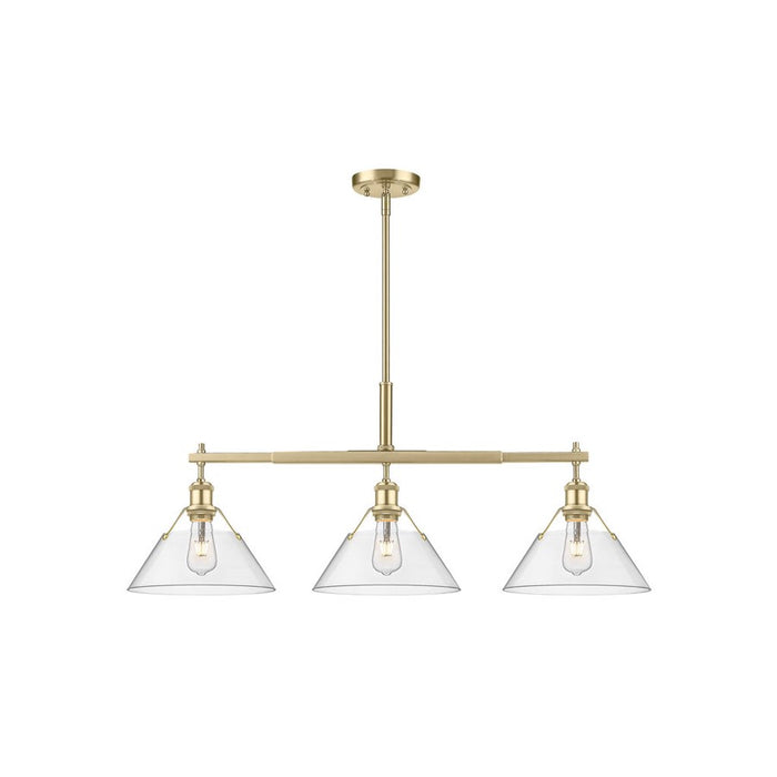 Golden Orwell 3-Lt Linear Pendant, Champagne Bronze/Clear Glass - 3306-LPBCB-CLR