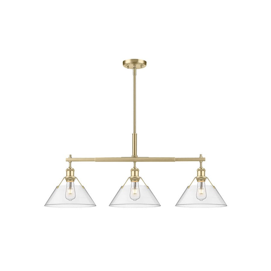 Golden Orwell 3-Lt Linear Pendant, Champagne Bronze/Clear Glass - 3306-LPBCB-CLR