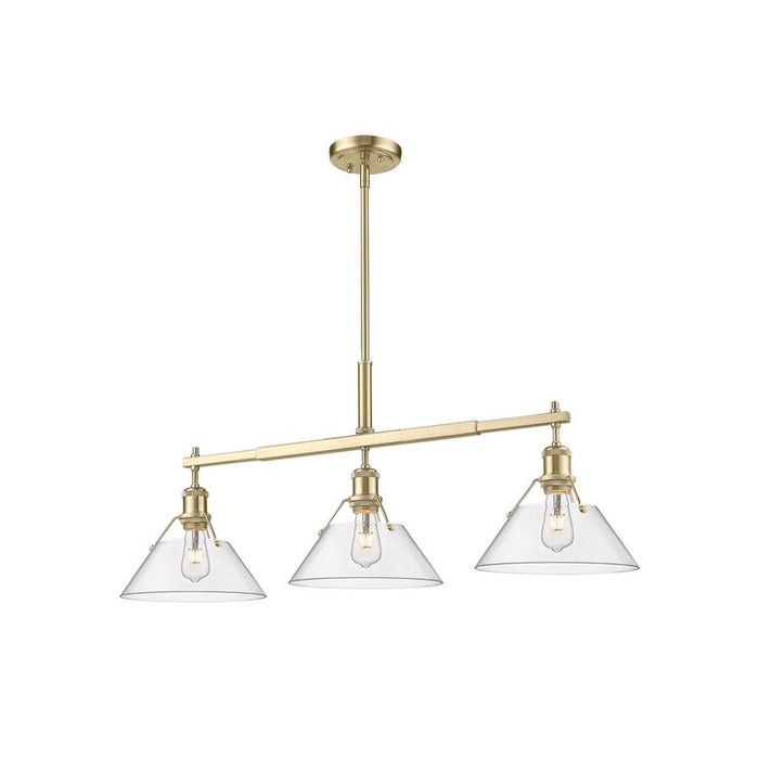 Golden Orwell 3-Lt Linear Pendant, Champagne Bronze/Clear Glass