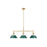 Golden Orwell 3-Light Linear Pendant, Champ Bronze/Pine Green - 3306-LPBCB-GN