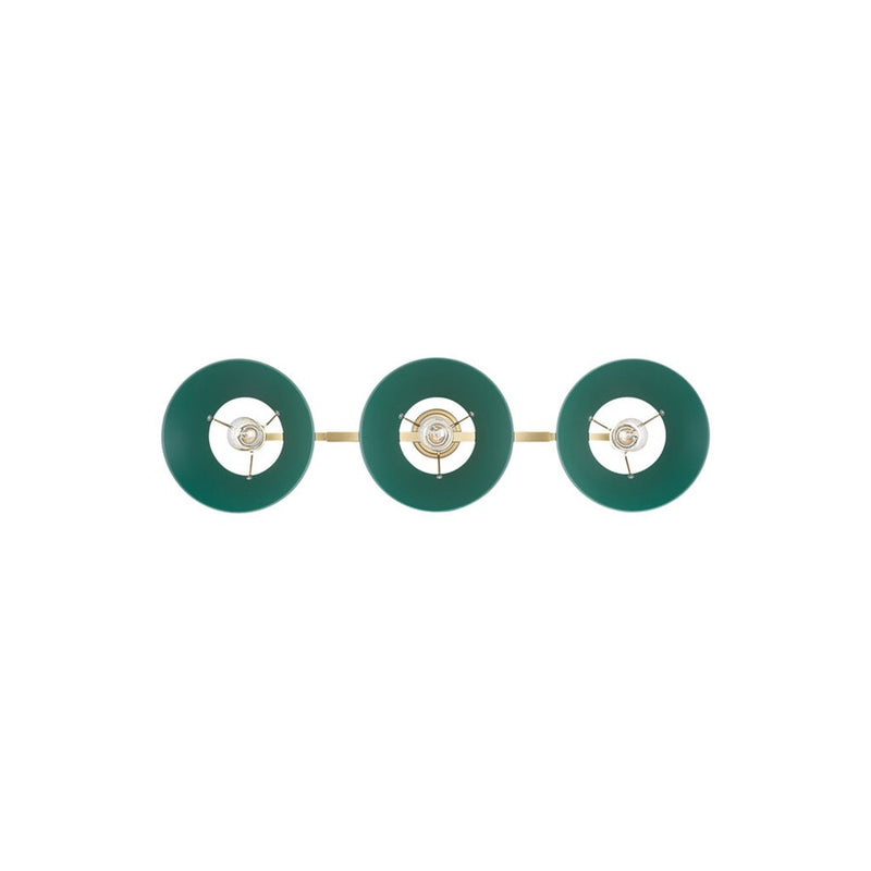 Golden Orwell 3-Light Linear Pendant, Champ Bronze/Pine Green