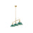 Golden Orwell 3-Light Linear Pendant, Champ Bronze/Pine Green