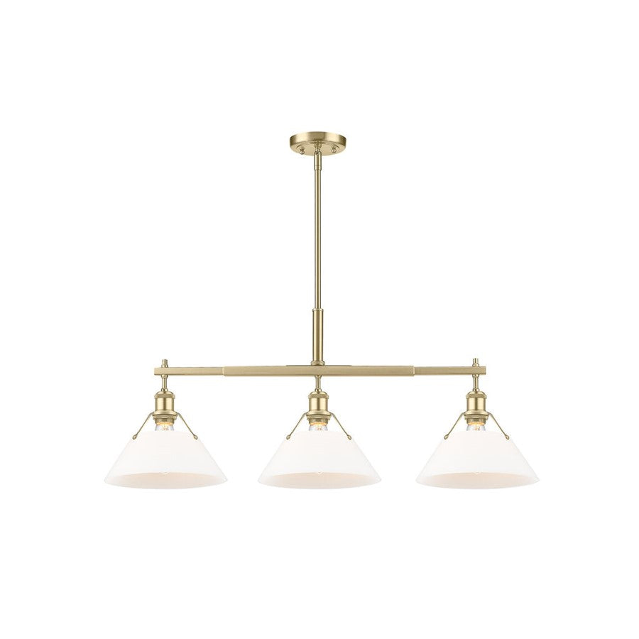Golden Orwell 3-Light Linear Pendant, Champ Bronze/Opal Glass - 3306-LPBCB-OP