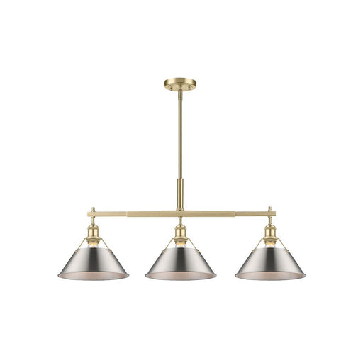 Golden Orwell 3-Light Linear Pendant, Champagne Bronze/Pewter - 3306-LPBCB-PW