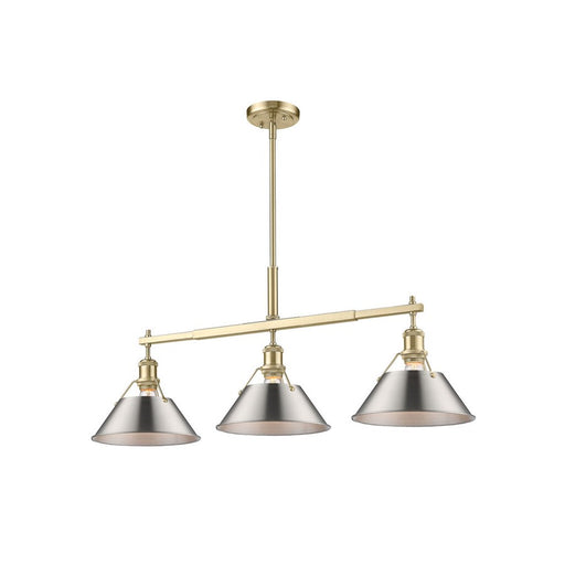 Golden Orwell 3-Light Linear Pendant, Champagne Bronze/Pewter