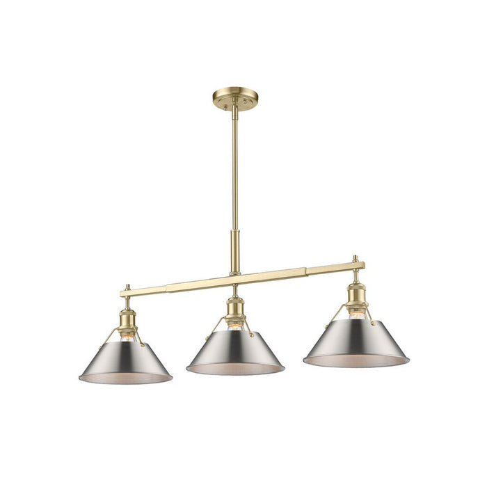 Golden Orwell 3-Light Linear Pendant, Champagne Bronze/Pewter