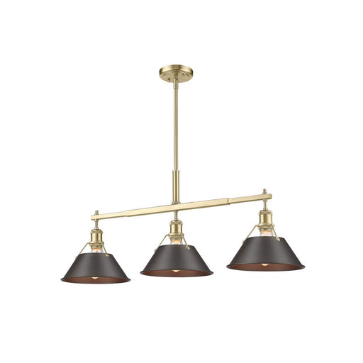 Golden Orwell 3-Light Linear Pendant, Bronze/Rubbed Bronze