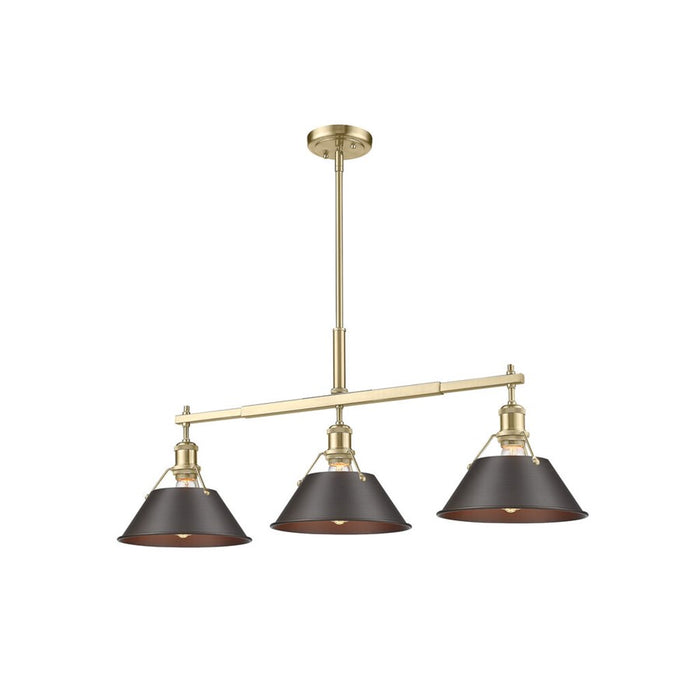 Golden Orwell 3-Light Linear Pendant, Bronze/Rubbed Bronze