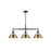 Golden Orwell 3-Light Linear Pendant, Matte Black/Aged Brass - 3306-LPBLK-AB