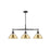 Golden Orwell 3-Lt Linear Pendant, Matte Black/Champagne Bronze - 3306-LPBLK-BCB