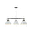 Golden Orwell 3-Light Linear Pendant, Matte Black/Dusky Blue - 3306-LPBLK-DB